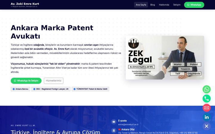 Screenshot stránky emrekurt.av.tr