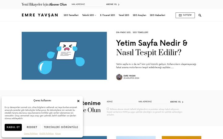 Screenshot of emreyavsan.com