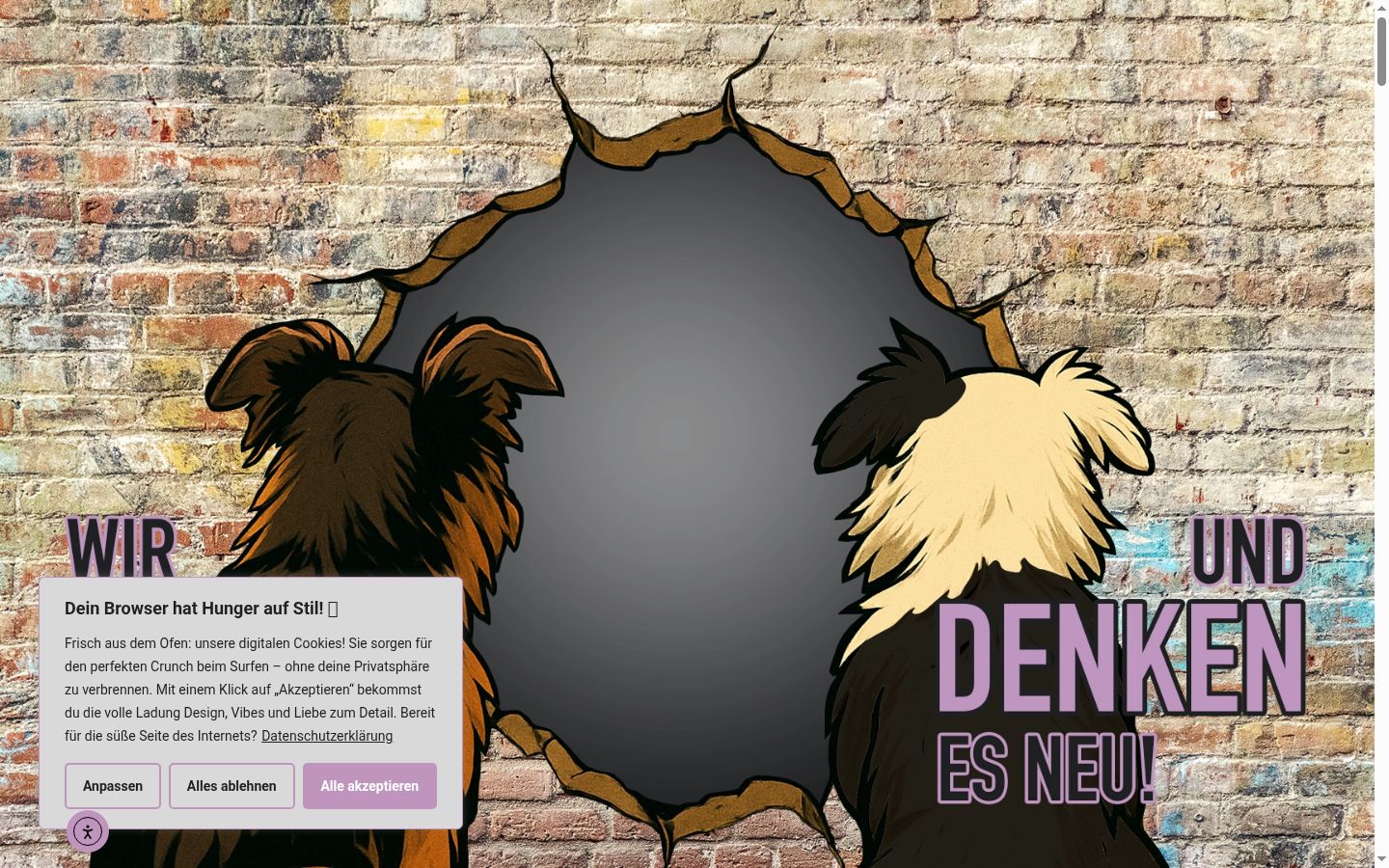 Screenshot of the consent banner shown before any interaction
