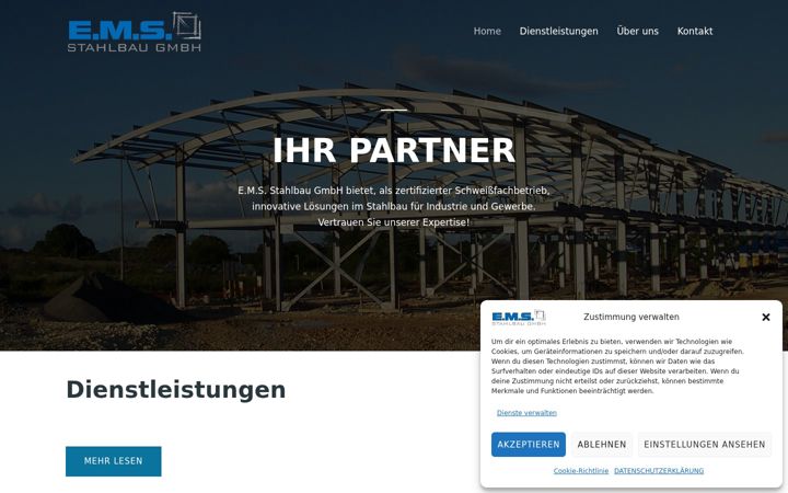 Zrzut ekranu ems-stahlbau.de