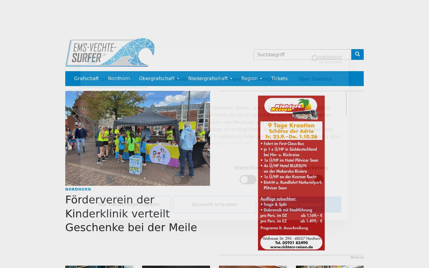 Zrzut ekranu banera zgody wyświetlanego przed jakąkolwiek interakcją