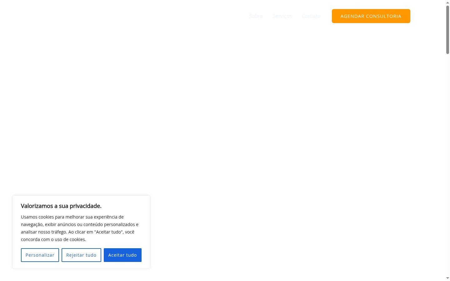 Screenshot des Einwilligungsbanners vor jeglicher Interaktion