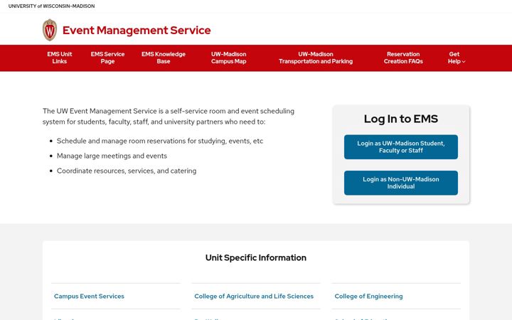 Screenshot of ems.wisc.edu