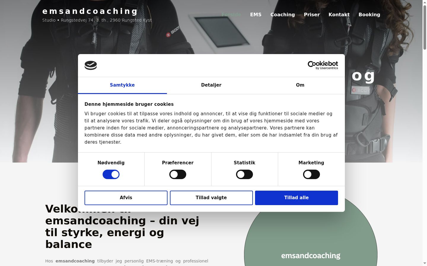 Screenshot van de toestemmingsbanner zoals getoond vóór enige interactie