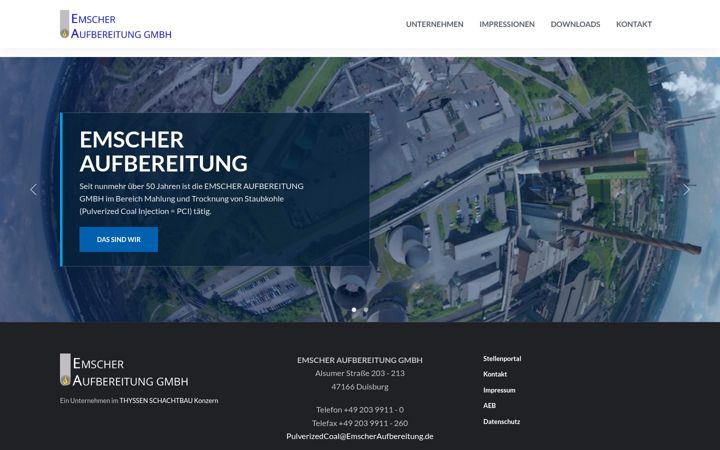 Zrzut ekranu emscheraufbereitung.de