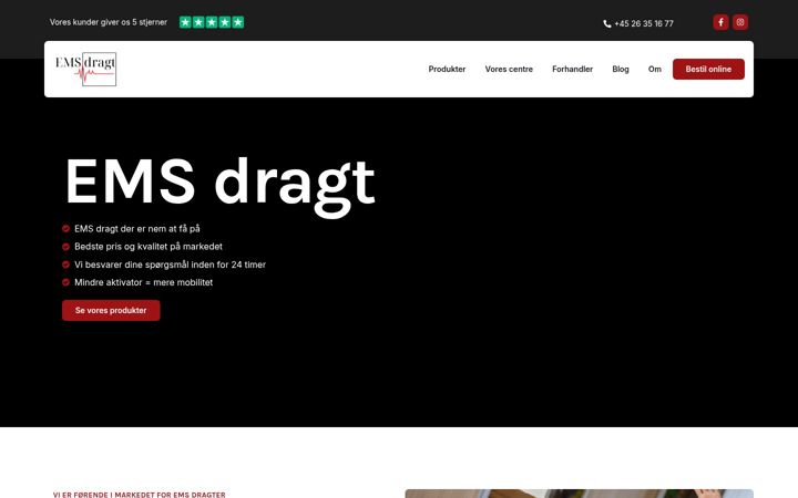 Screenshot stránky emsdragt.dk