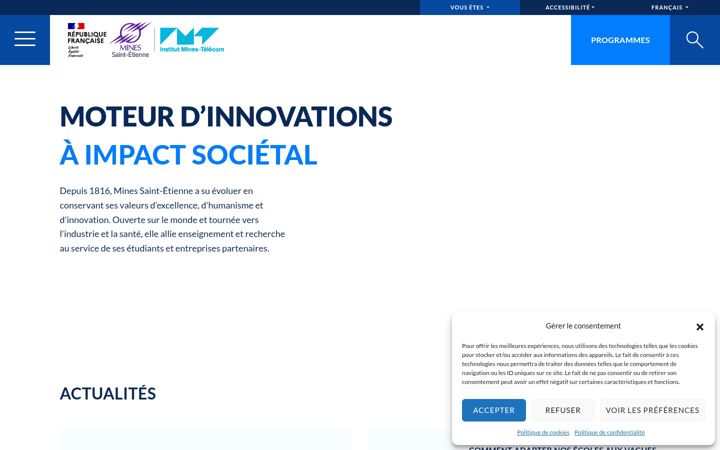 Screenshot of emse.fr