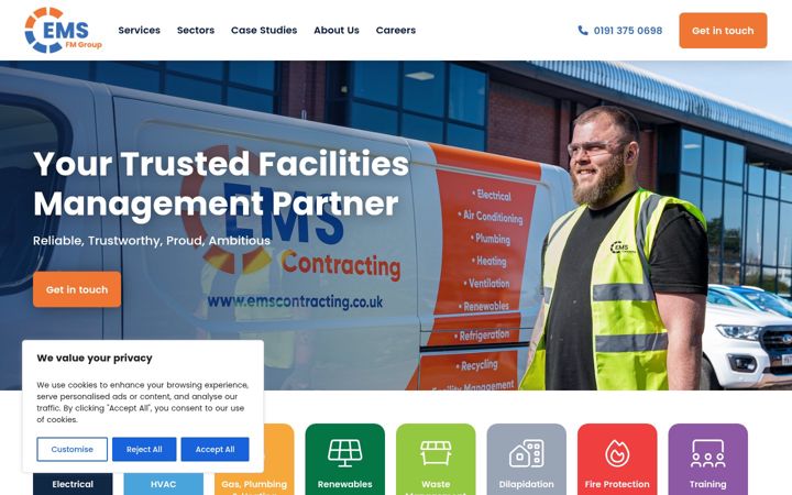Screenshot of emsfmgroup.co.uk
