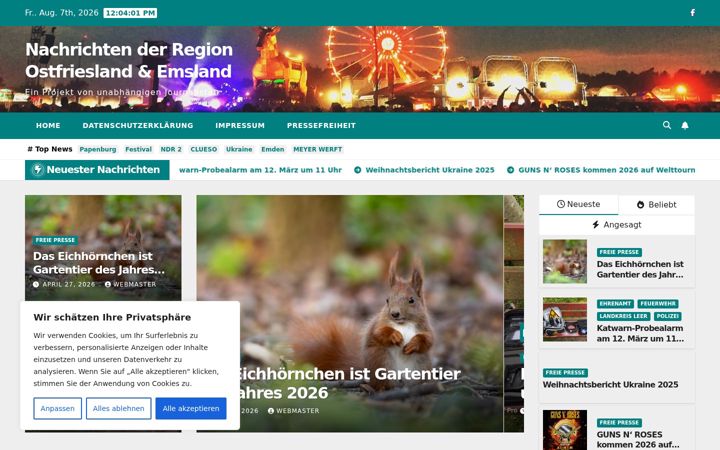 Zrzut ekranu emsland-presse.de