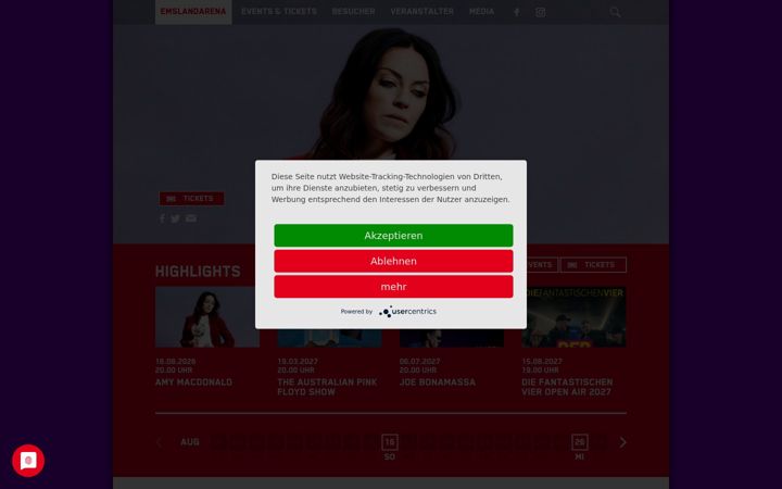 Screenshot of emslandarena.com