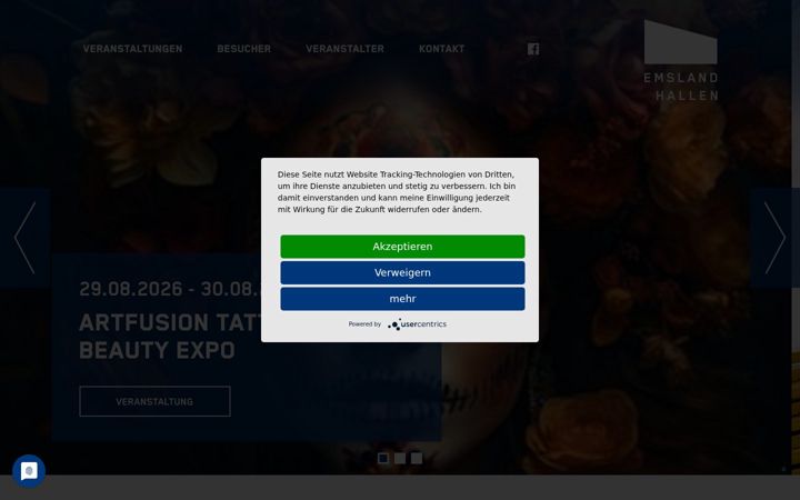Screenshot of emslandhallen.de