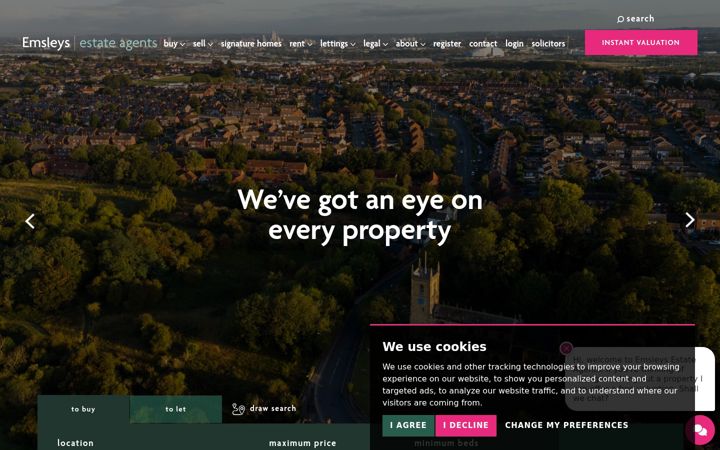 Screenshot of emsleysestateagents.co.uk