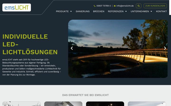 Screenshot of emslicht.de