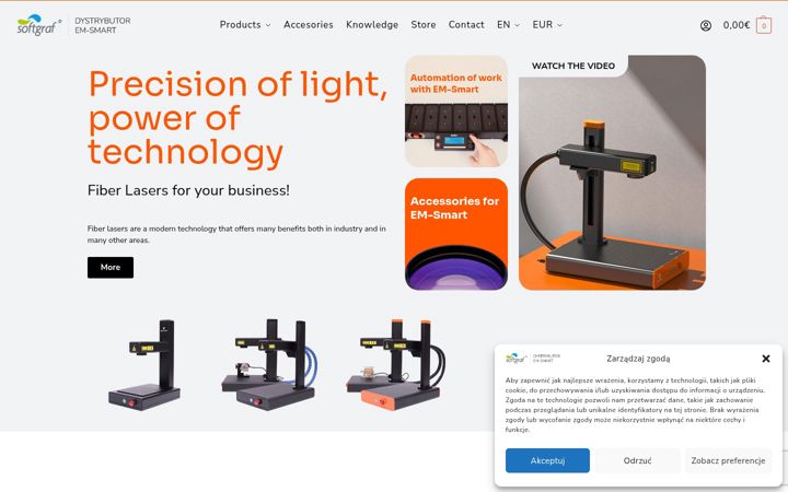 Screenshot of emsmartlasers.com