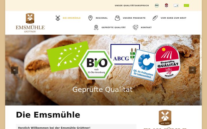 Screenshot von emsmuehle.de