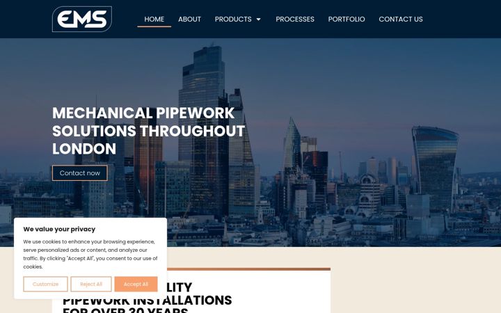 Screenshot of emspipework.co.uk