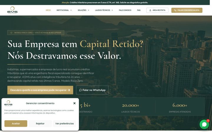 Екранна снимка на emssolucoestributarias.com.br
