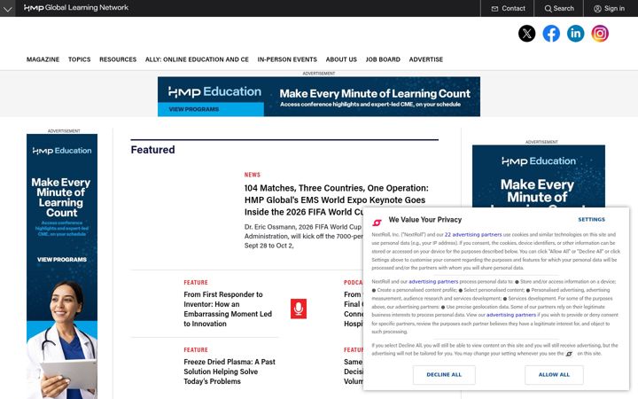 Screenshot of emsworld.com