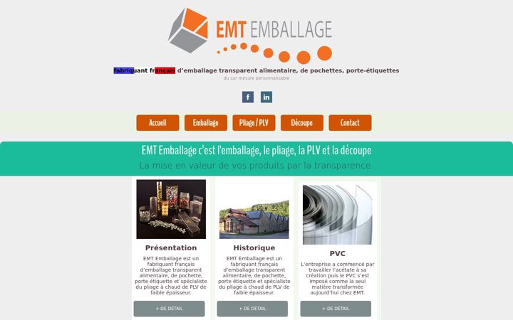 Screenshot of emt-emballage.com