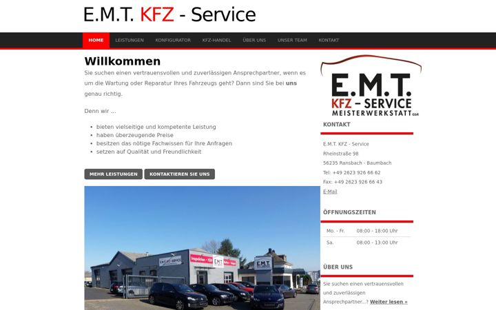 Screenshot of emt-kfz.de