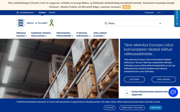 Screenshot of emta.ee