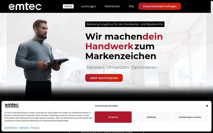 Captura de ecrã de emtec-beratung.de