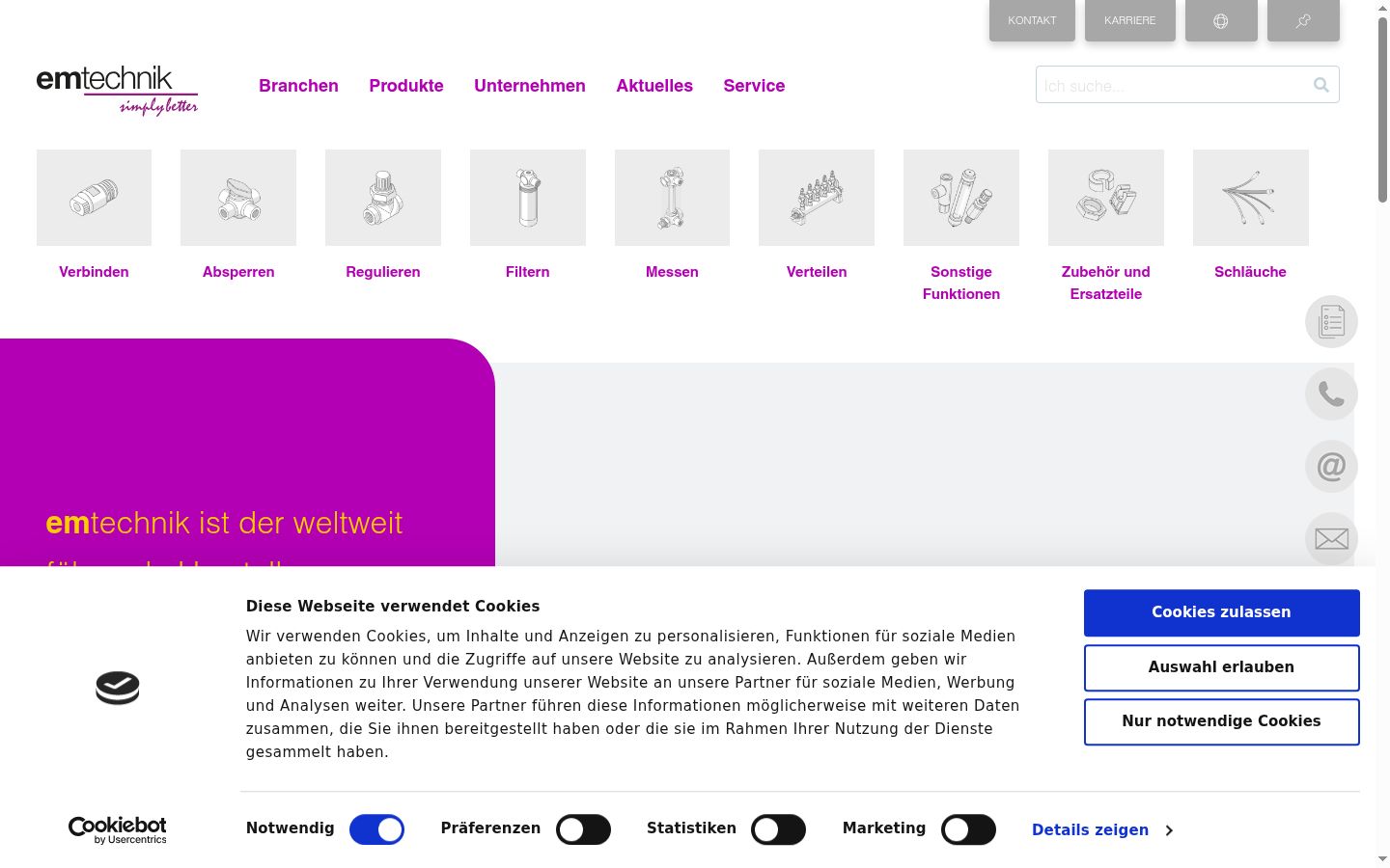 Screenshot of the consent banner shown before any interaction