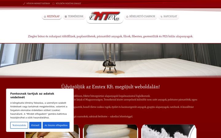 Screenshot of emtex.hu