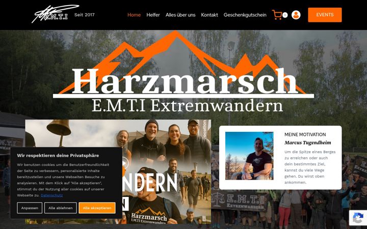 Captura de ecrã de emti-extremwandern.de