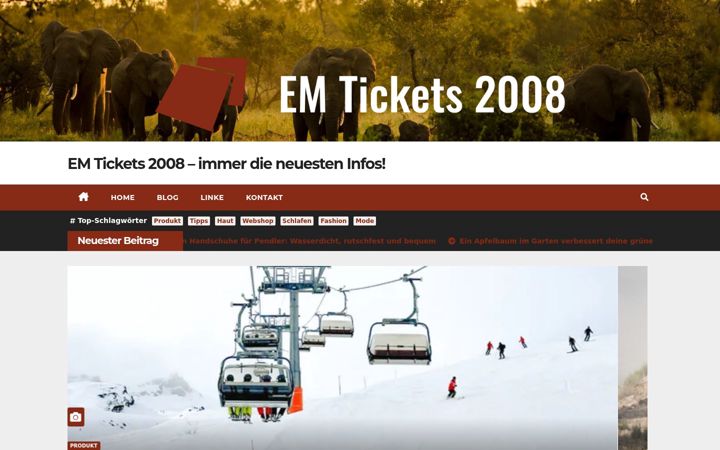 Captura de ecrã de emtickets2008.de