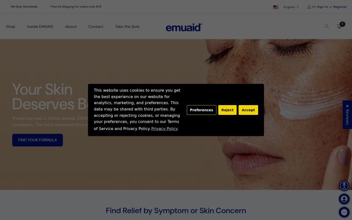 Screenshot of emuaid.com
