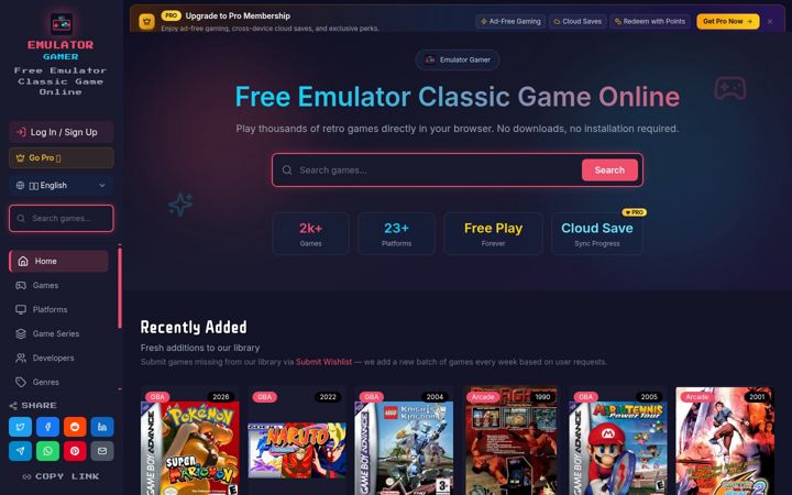 Snímek obrazovky emulatorgamer.com