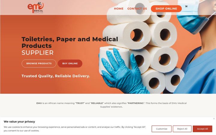 Screenshot di emumedical.co.za