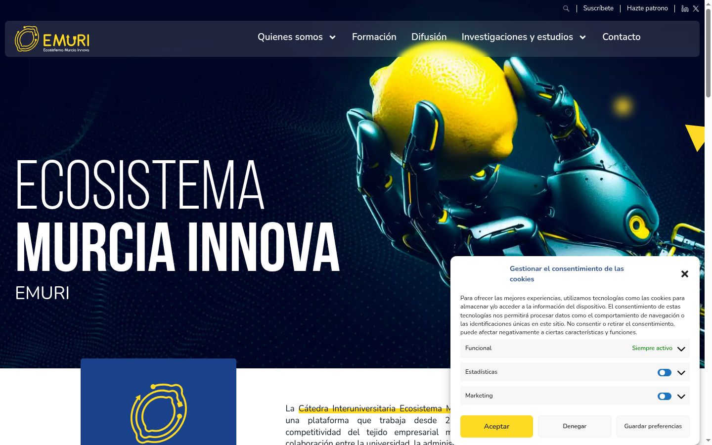 Snímek obrazovky baneru souhlasu zobrazeného před jakoukoli interakcí