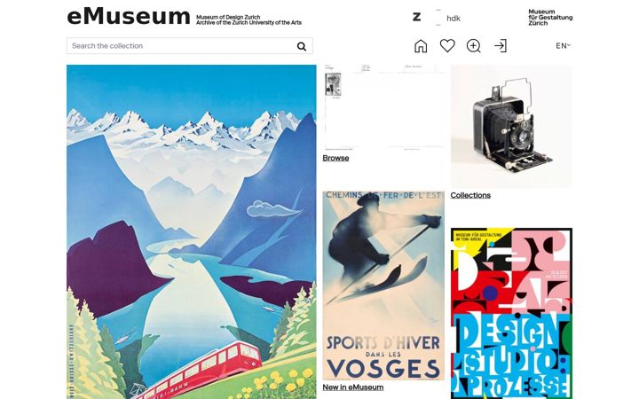 Screenshot of emuseum.ch