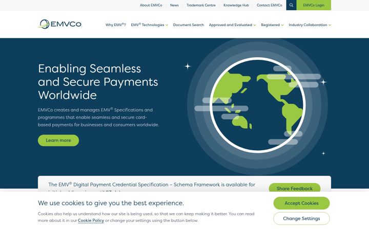 Screenshot of emvco.com