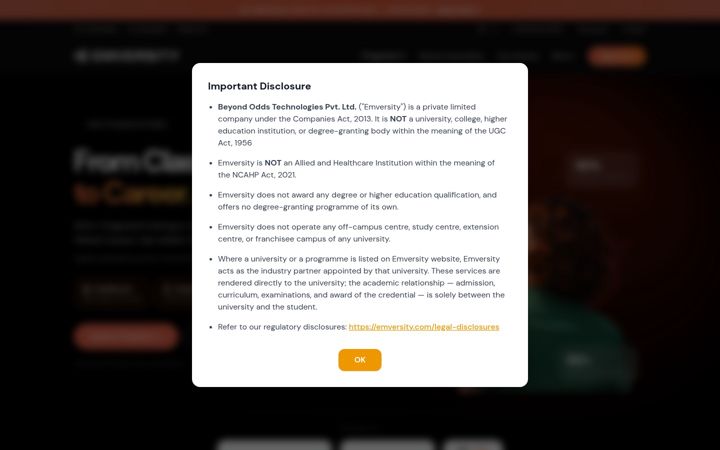 Screenshot of emversity.com