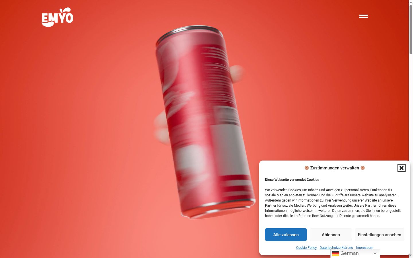 Screenshot του banner συγκατάθεσης που εμφανίστηκε πριν από οποιαδήποτε αλληλεπίδραση
