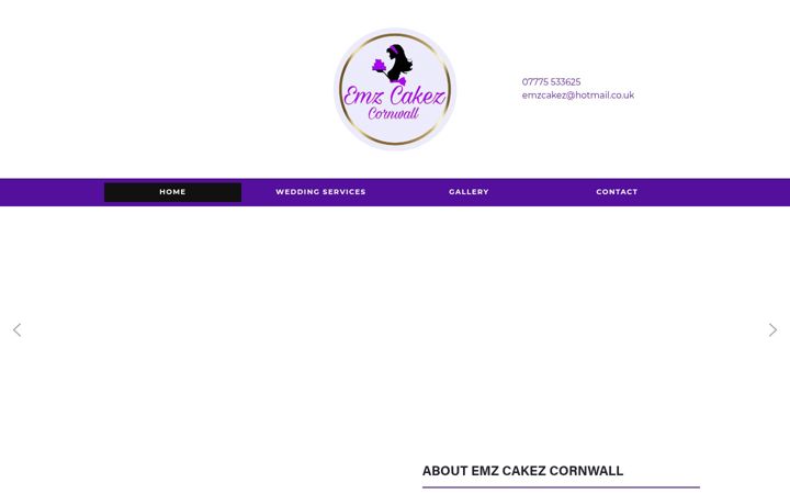 Screenshot of emzcakezcornwall.co.uk