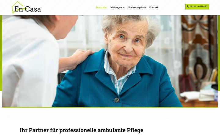 Screenshot of en-casa-pflegedienst.de