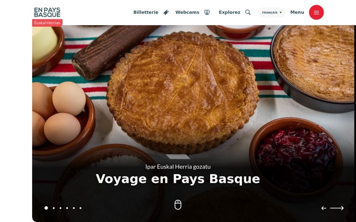 Screenshot stránky en-pays-basque.fr