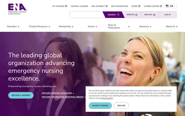 Screenshot of ena.org