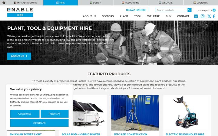 Screenshot of enable-hire.com