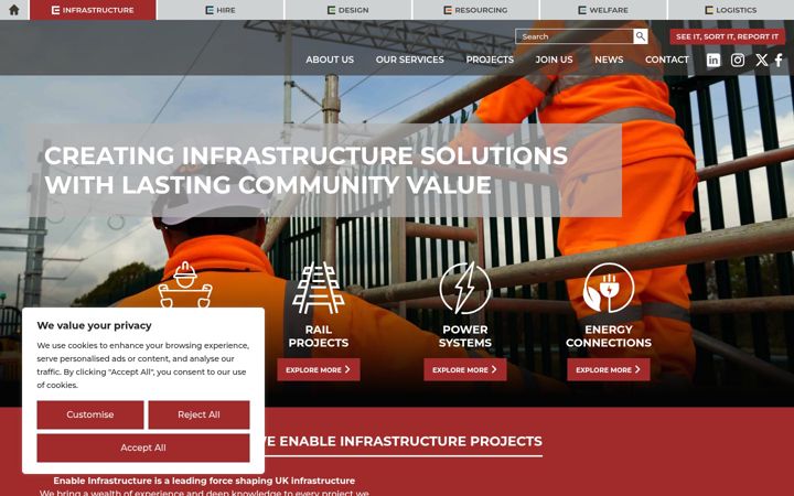 Screenshot of enable-infrastructure.com