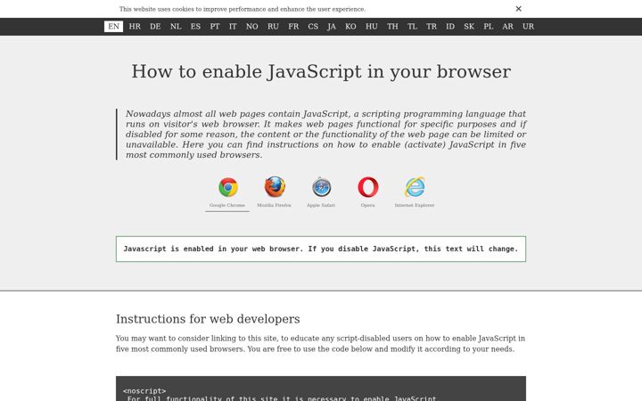 Zrzut ekranu enable-javascript.com