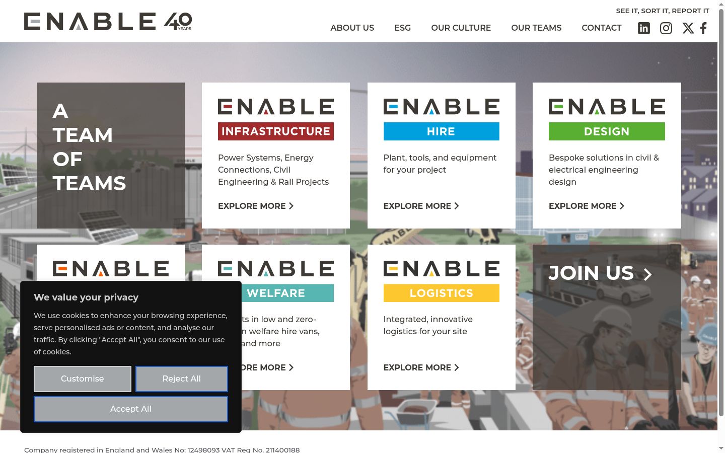 Screenshot of the consent banner shown before any interaction