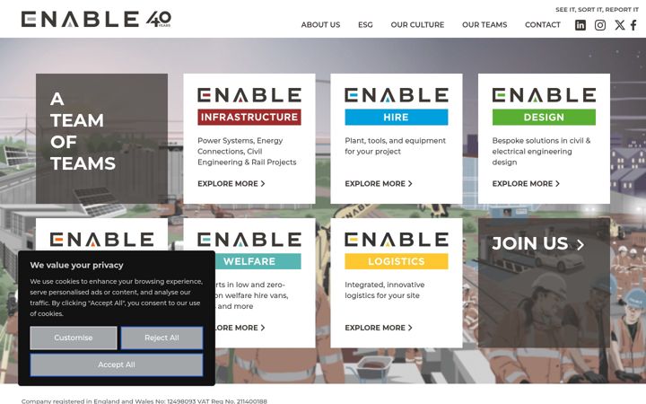 Screenshot of enable-team.com