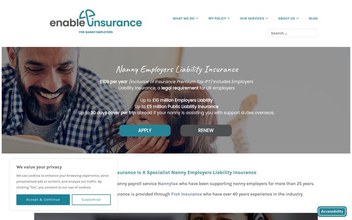Screenshot of enableinsurance.co.uk