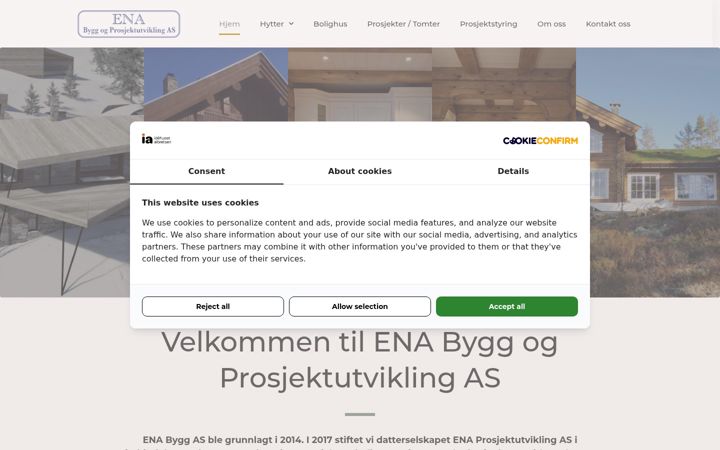 Screenshot van enabygg.no
