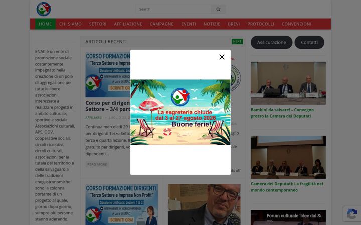 Skærmbillede af enac-online.it